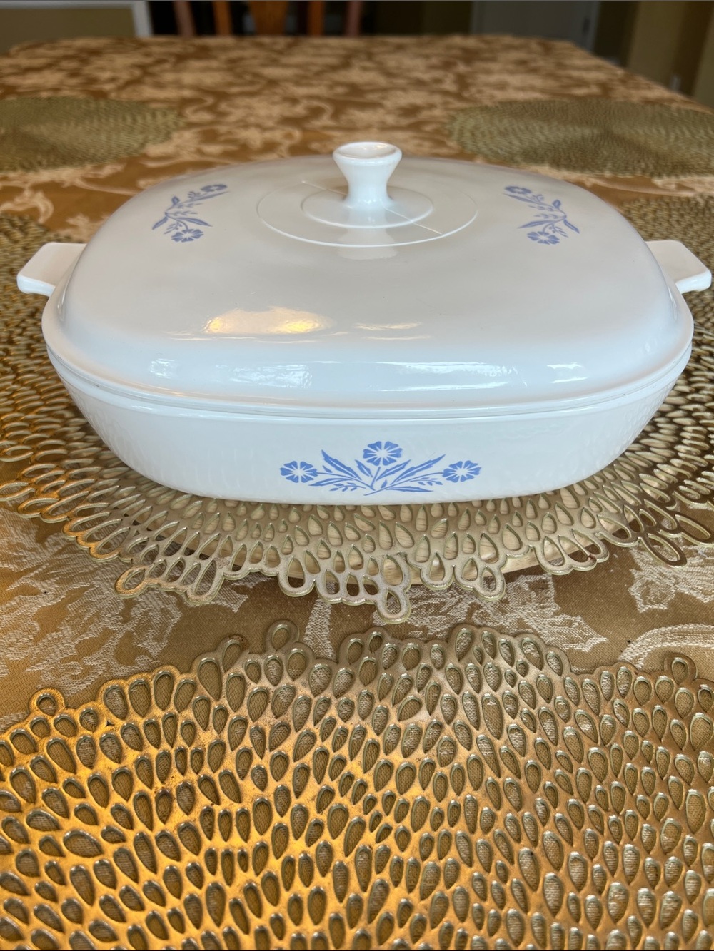 Corning Pyroceram Cornflower Blue B-10 Casserole Dish w Lid RARE